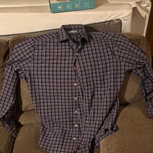 Peter Millar Blue and Red Checkered Shirt